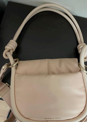 CHARLES & KEİTH Pembe Deri Kadın Çanta - Görsel 6