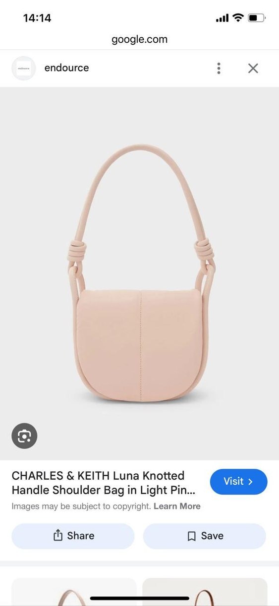 CHARLES & KEİTH Pembe Deri Kadın Çanta - Görsel 3