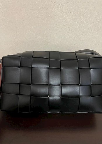 Siyah Kareli Deri Kadın Çanta - Görsel 7