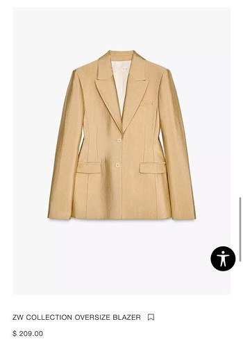 Bej Kadın Ofis Blazeri Düğmeli - Görsel 2