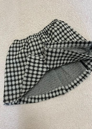 24-36 Ay Beden beyaz Renk Zara çocuk Ekose Pilili şort Etek