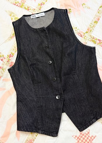 Zara  Kolsuz Denim Yelek - Görsel 6