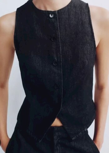 Zara  Kolsuz Denim Yelek - Görsel 3