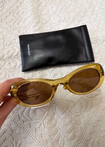 Şeffaf Bej Retro Kadın Güneş Gözlüğü - Görsel 5