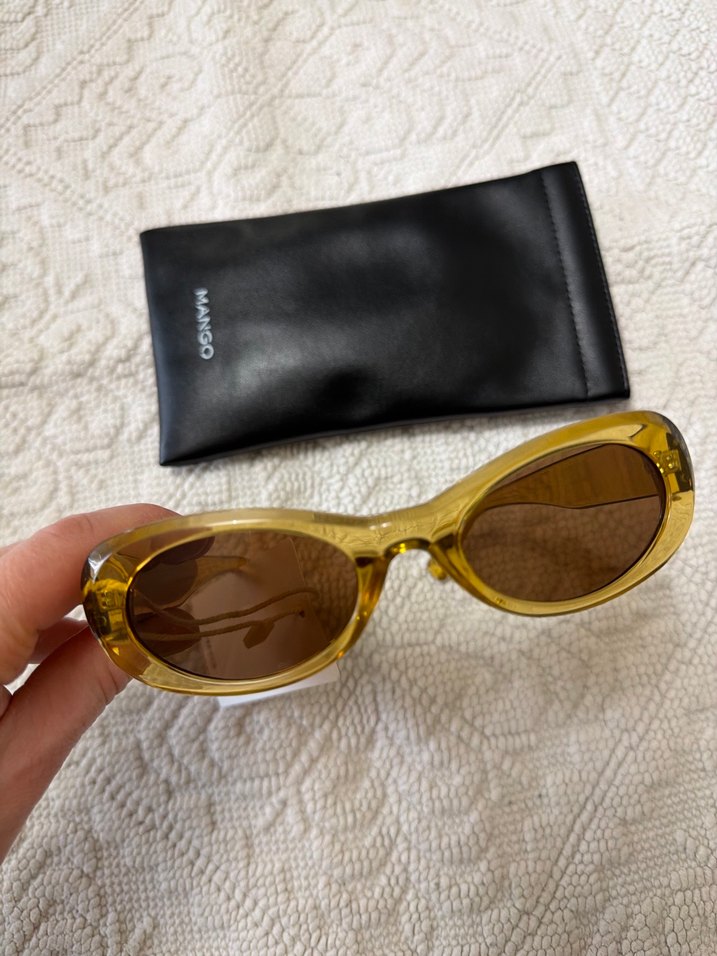 Şeffaf Bej Retro Kadın Güneş Gözlüğü - Görsel 5