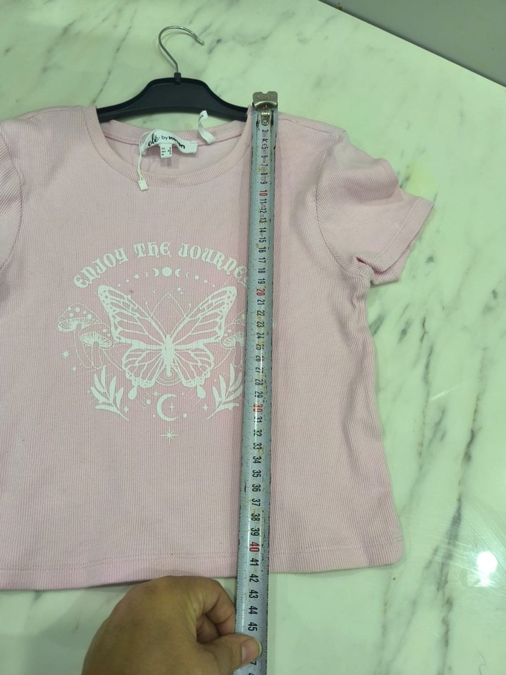 Koton Pembe Kız Çocuk Baskılı Kısa Kollu Tişört - Görsel 5