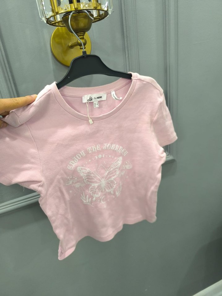 Koton Pembe Kız Çocuk Baskılı Kısa Kollu Tişört - Görsel 3