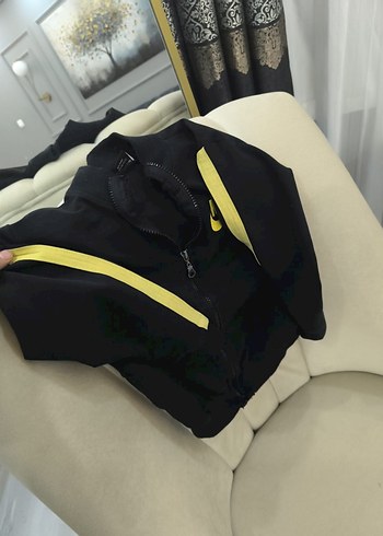 Siyah Nike Erkek Çocuk Fermuarlı Sweatshirt - Görsel 4