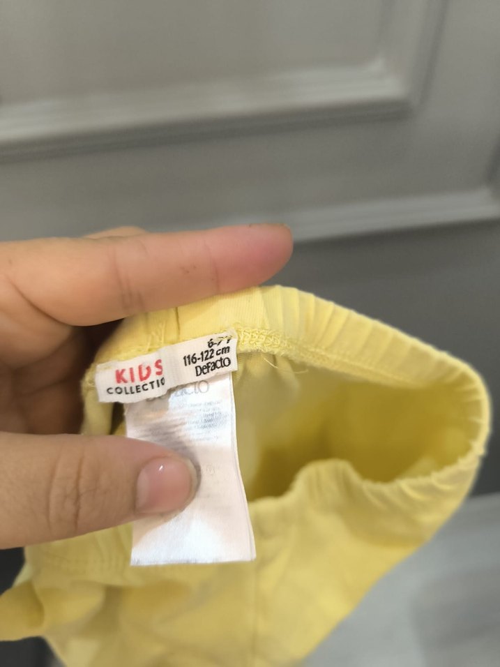 Kız Çocuk Sarı Elastik Bel Tayt - Görsel 4