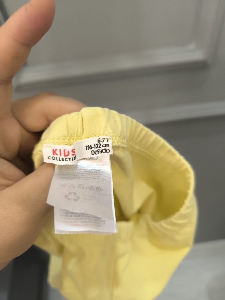 Kız Çocuk Sarı Elastik Bel Tayt - Görsel 3