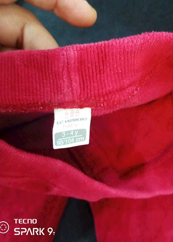 Kız Çocuk Kırmızı Elastik Bel Tayt - Görsel 4