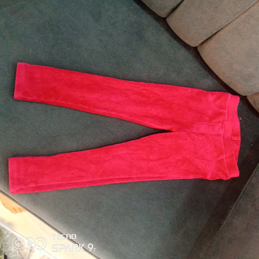 Kız Çocuk Kırmızı Elastik Bel Tayt - Görsel 5