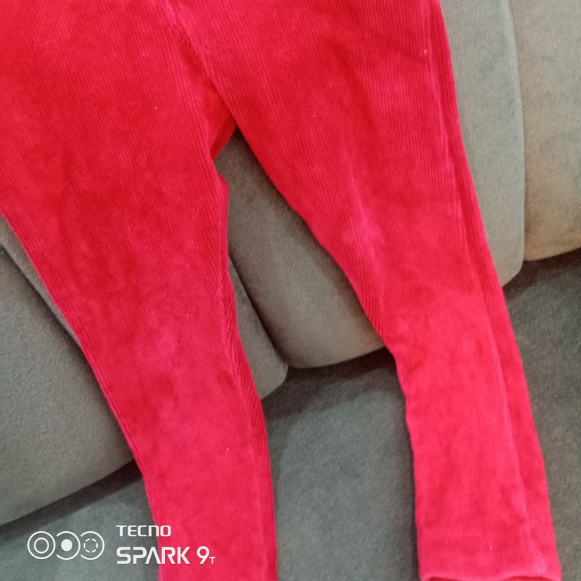 Kız Çocuk Kırmızı Elastik Bel Tayt - Görsel 3