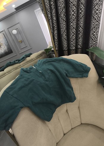 Erkek Çocuk Fermuarlı Yeşil Sweatshirt - Görsel 4