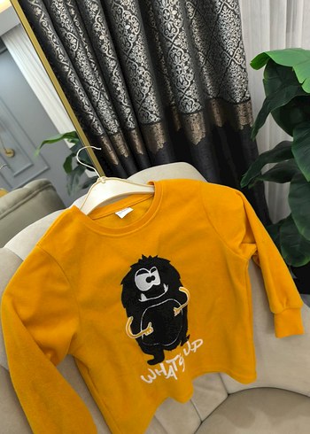 Sarı Erkek Çocuk Sweatshirt Uzun Kollu polar - Görsel 8