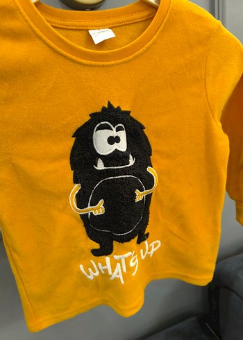 Sarı Erkek Çocuk Sweatshirt Uzun Kollu polar - Görsel 4