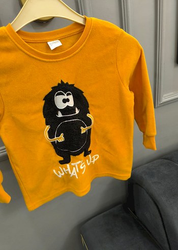 Sarı Erkek Çocuk Sweatshirt Uzun Kollu polar - Görsel 2