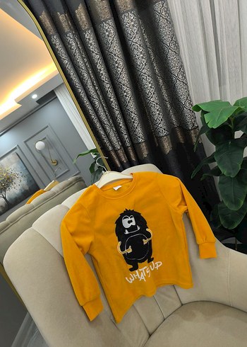 Sarı Erkek Çocuk Sweatshirt Uzun Kollu polar - Görsel 7