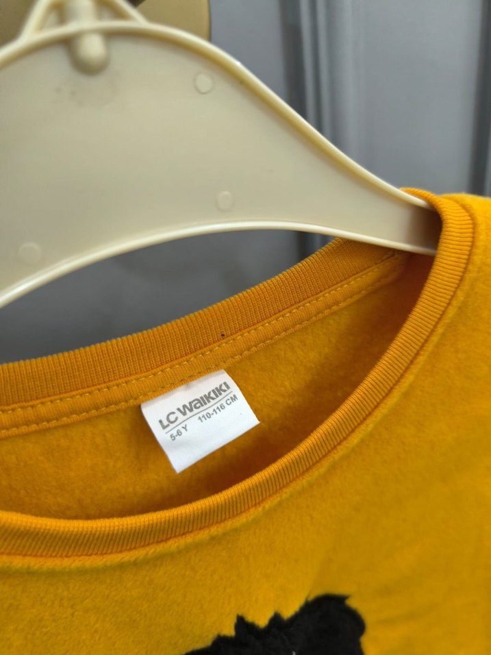 Sarı Erkek Çocuk Sweatshirt Uzun Kollu polar - Görsel 5