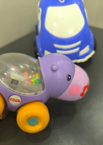 Renkli Mor Oyuncak Araba ve Fil fisher price - Görsel 3