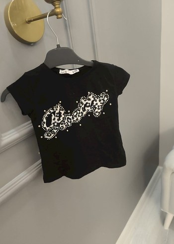 Kız Çocuk Siyah Payetli Tişört - Görsel 3