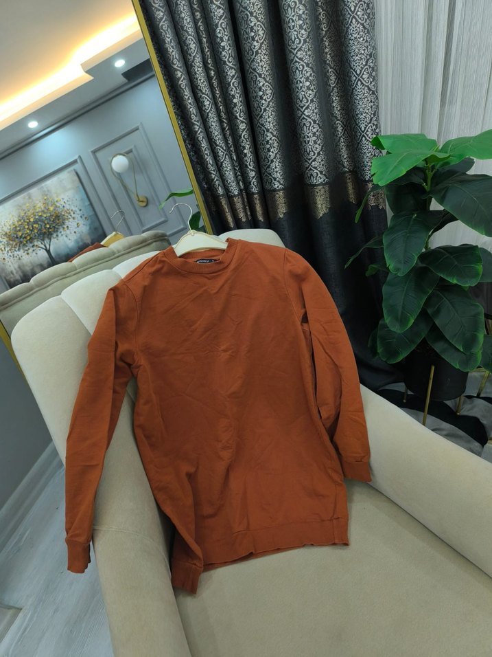 Kadın Kahverengi Salaş Sweatshirt - Görsel 4