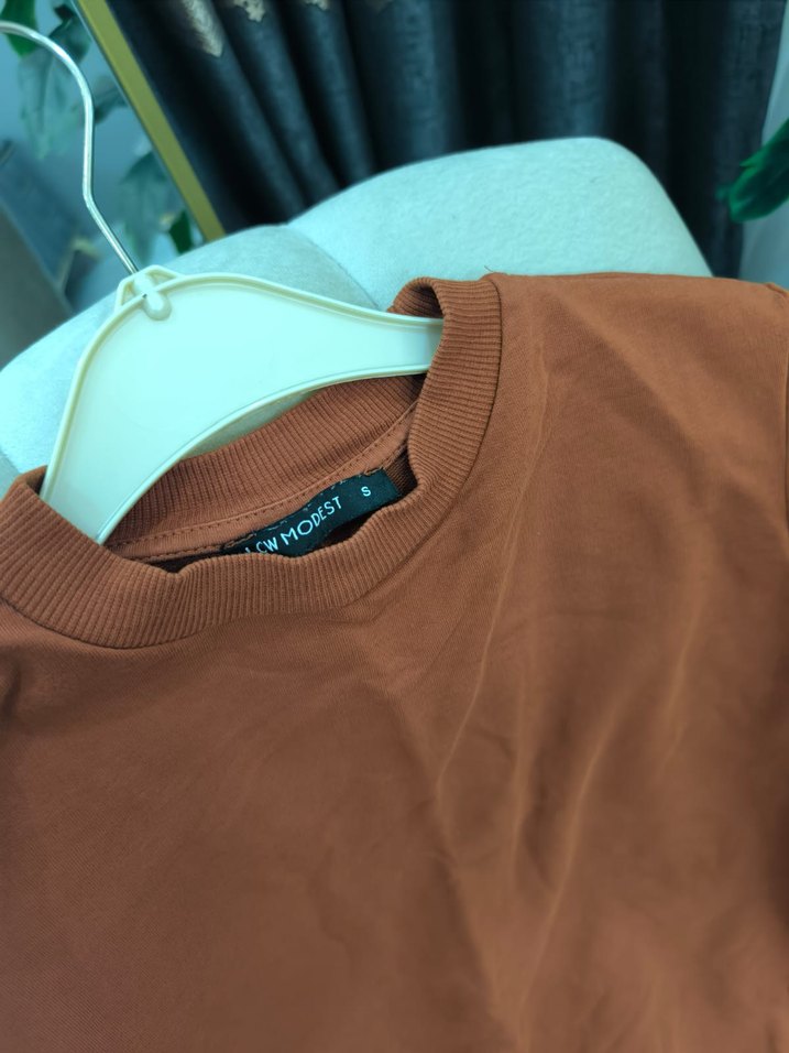 Kadın Kahverengi Salaş Sweatshirt - Görsel 3