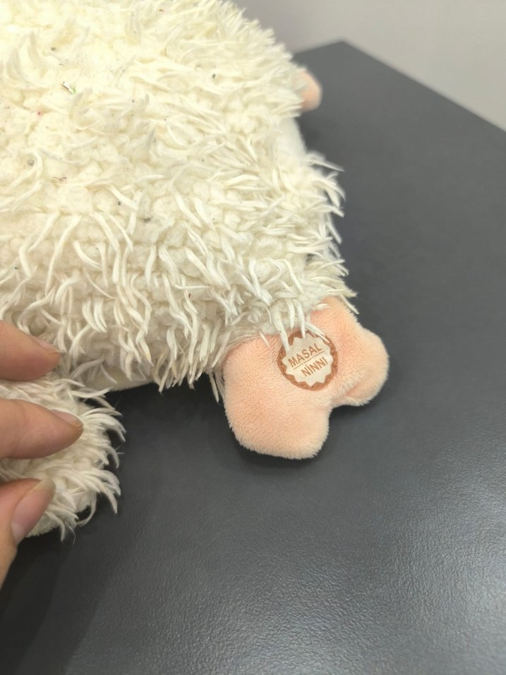 uyku arkadasi Beyaz Peluş Kuzu Oyuncak - Görsel 3