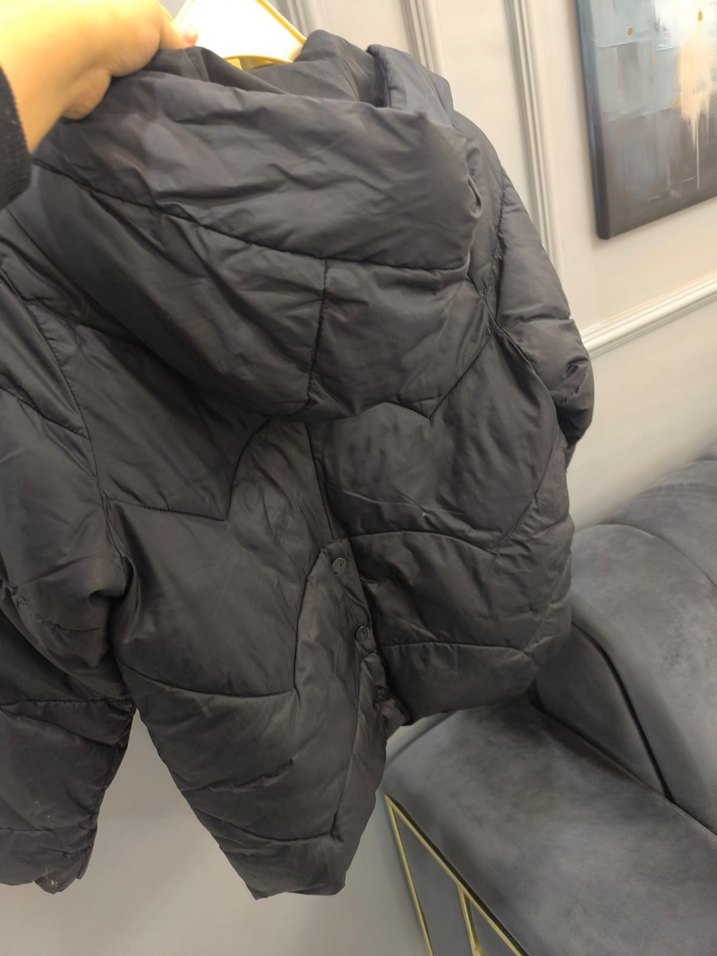 Erkek Çocuk Siyah Düğmeli Street Wear Mont - Görsel 4