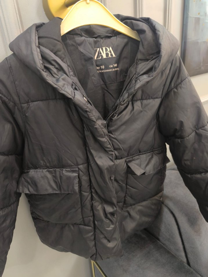 Erkek Çocuk Siyah Düğmeli Street Wear Mont - Görsel 5