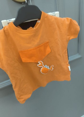 Turuncu Cepli Erkek Bebek Kısa Kollu Takım - Görsel 3