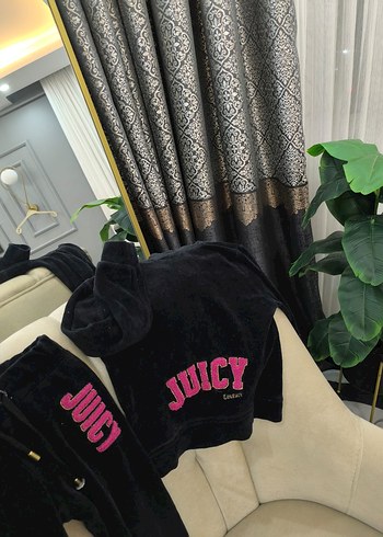 Siyah Kadın Jogger Takım Baskılı Fermuarlı - Görsel 6