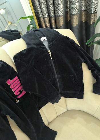 Siyah Kadın Jogger Takım Baskılı Fermuarlı - Görsel 4