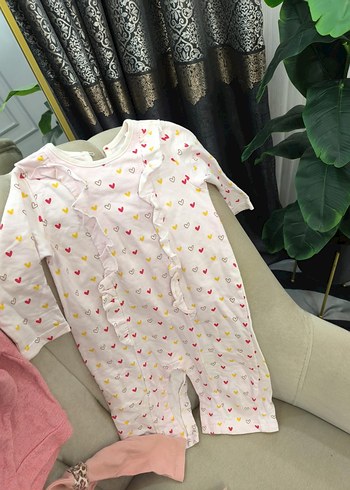 Pembe Triko Uzun Kollu Bebek Kız Takımı ve uyku tulumu - Görsel 5