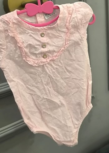 Düğmeli Pembe Nakışlı Bebek Kız Tulumu - Görsel 8