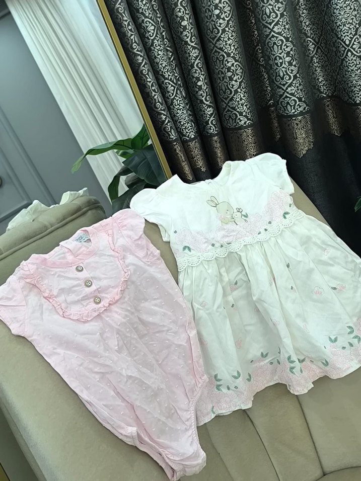 Düğmeli Pembe Nakışlı Bebek Kız Tulumu - Görsel 5