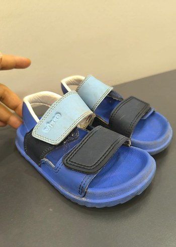 Mavi Erkek Çocuk Cırt Cırtlı Kauçuk Sandalet bı çift terlik - Görsel 5