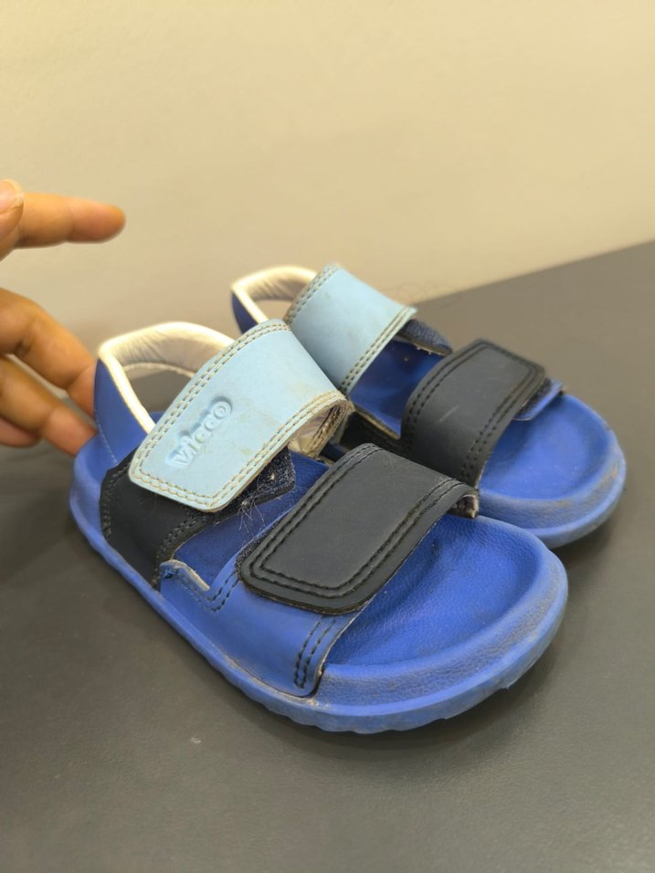 Mavi Erkek Çocuk Cırt Cırtlı Kauçuk Sandalet bı çift terlik - Görsel 5