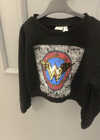 Siyah Baskılı Mini Sweatshirt - Görsel 6