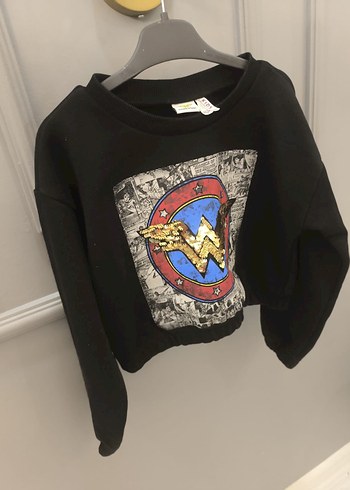 Siyah Baskılı Mini Sweatshirt - Görsel 5