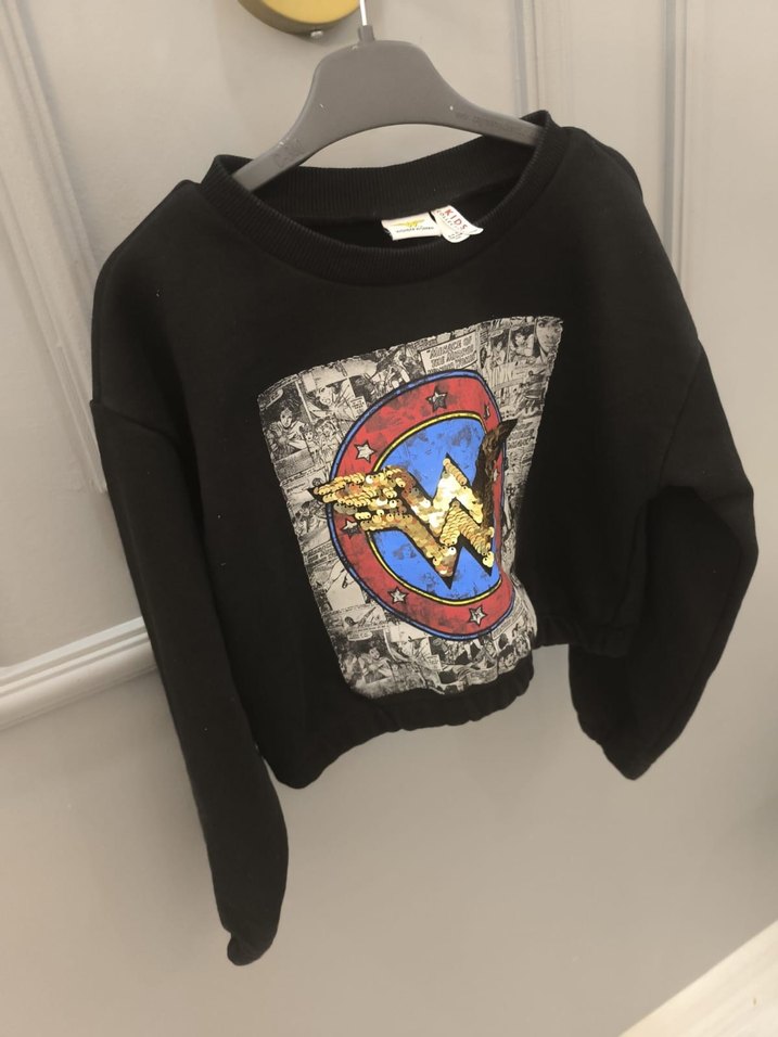 Siyah Baskılı Mini Sweatshirt - Görsel 5