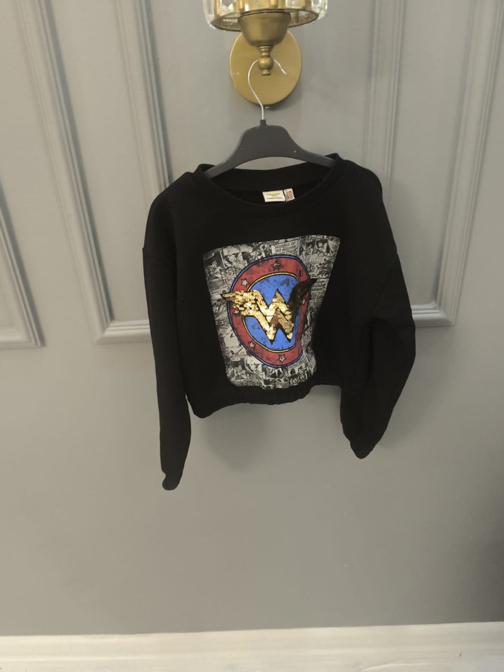 Siyah Baskılı Mini Sweatshirt - Görsel 3