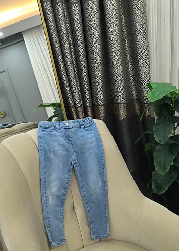 unisex Pastel Mavi Dar Kesim Kot Pantolon - Görsel 2