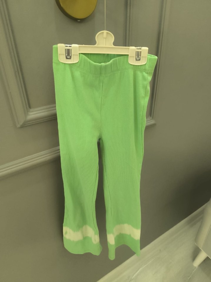 Kız Çocuk Yeşil Tie-Dye Pantolon - Görsel 4