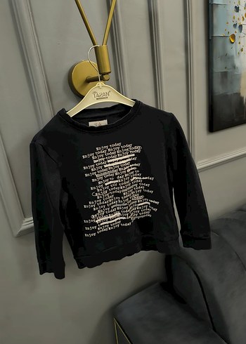 Erkek Siyah Baskılı Uzun Kollu Sweatshirt - Görsel 2