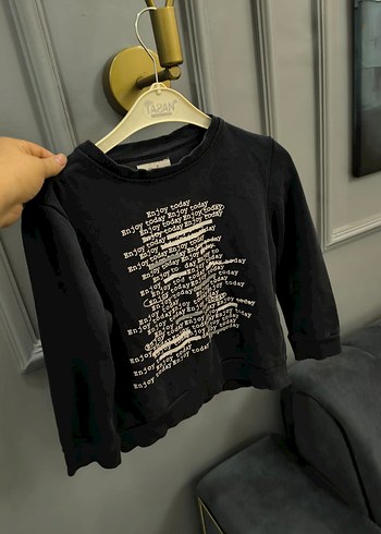 Erkek Siyah Baskılı Uzun Kollu Sweatshirt - Görsel 4