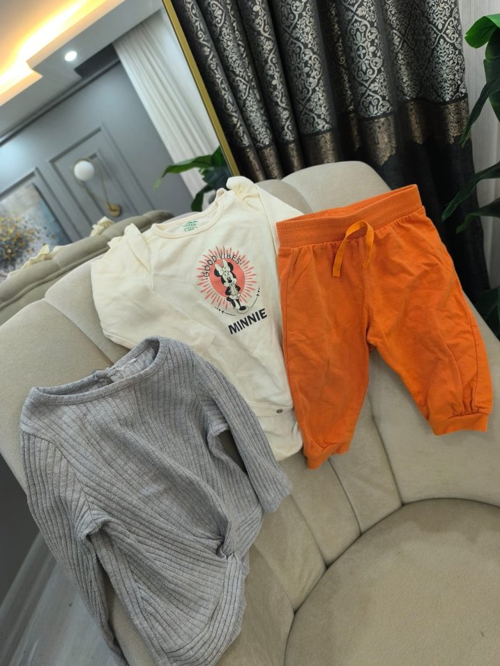 Gri Kısa Kollu Bebek Takımı - Görsel 3