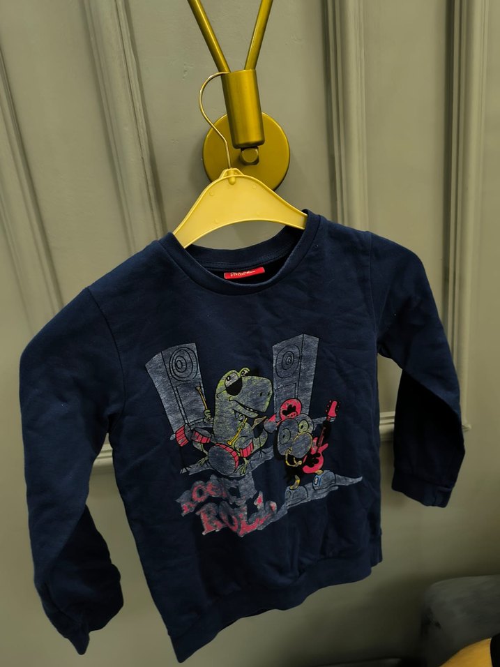 Erkek Çocuk Koyu Renkli Baskılı Sweatshirt - Görsel 3