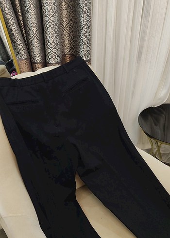 unisex Siyah Pliseli  Ofis Pantolonu M.L uyumlu - Görsel 2