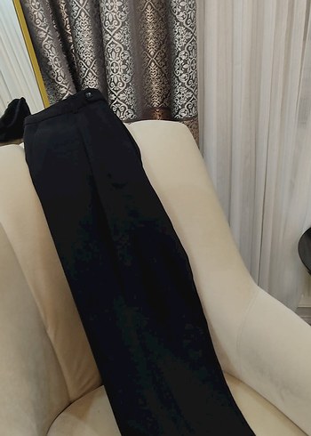 unisex Siyah Pliseli  Ofis Pantolonu M.L uyumlu - Görsel 3